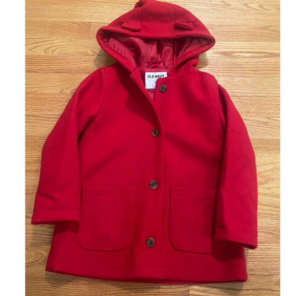 Old Navy Red Wool Peacoat – Size 5T